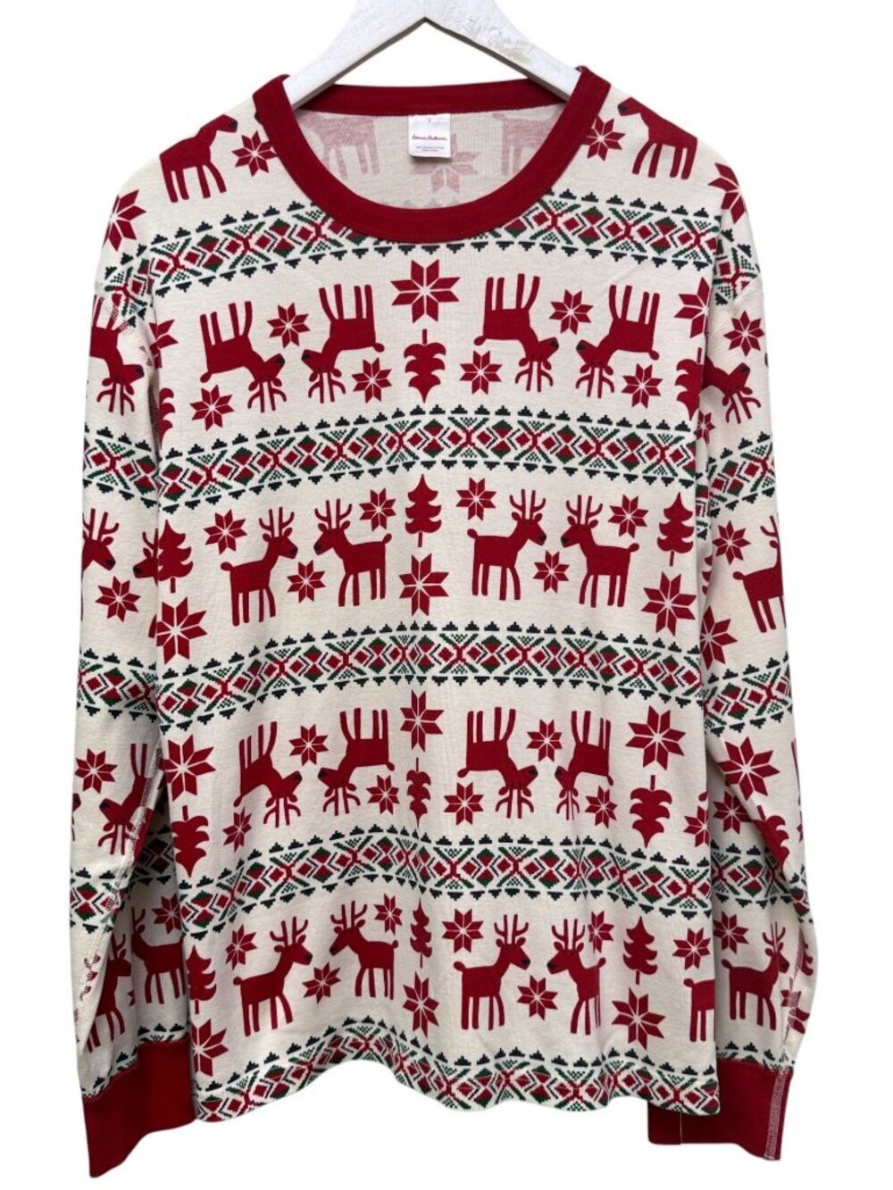 HANNA ANDERSSON Holiday Lounge Top Large Organic Cotton Christmas Pajama Shirt